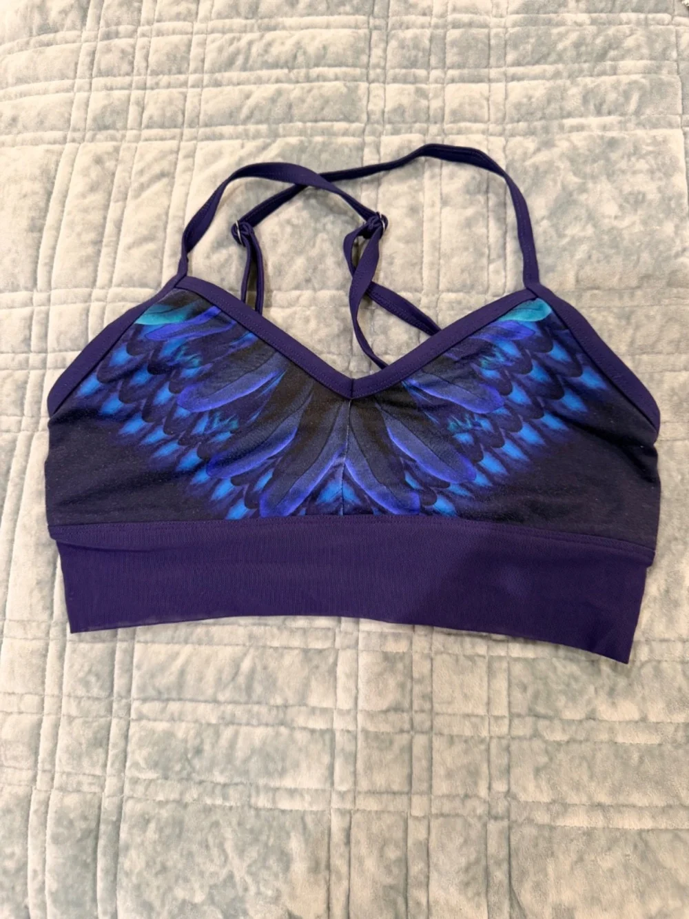 All Yoga Peacock Navy Bra - Size XS